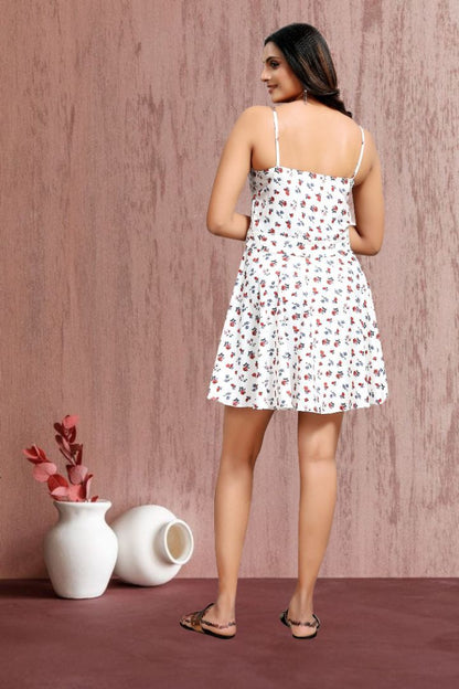 Fit and flare printed western dress for women