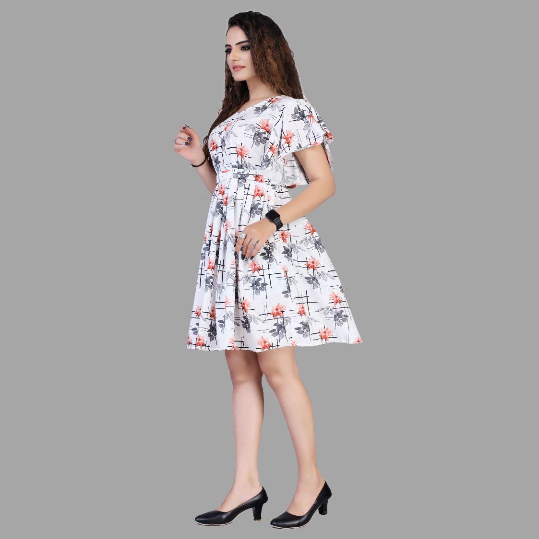 Abstract Print western dress for women