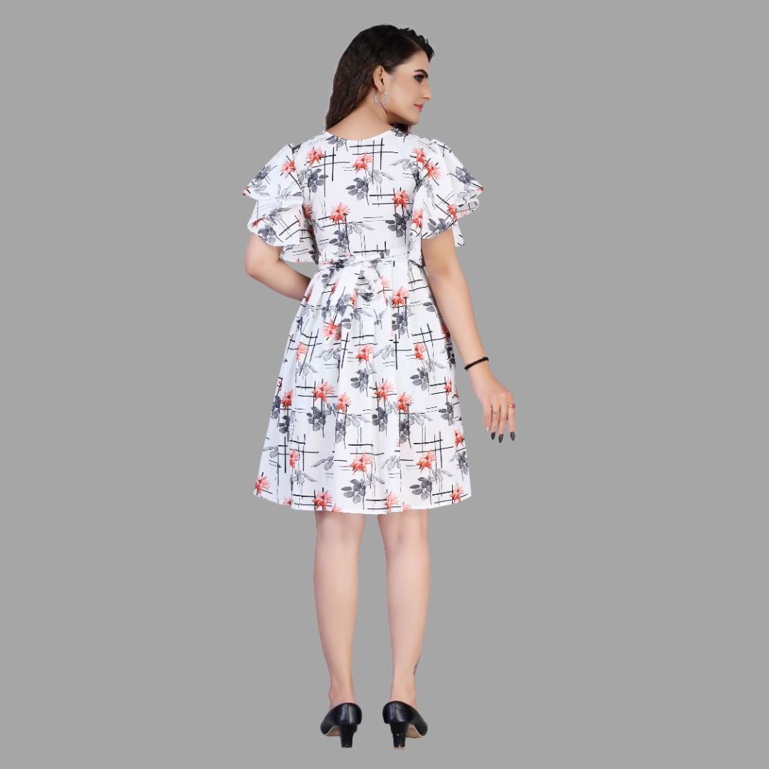 Abstract Print western dress for women
