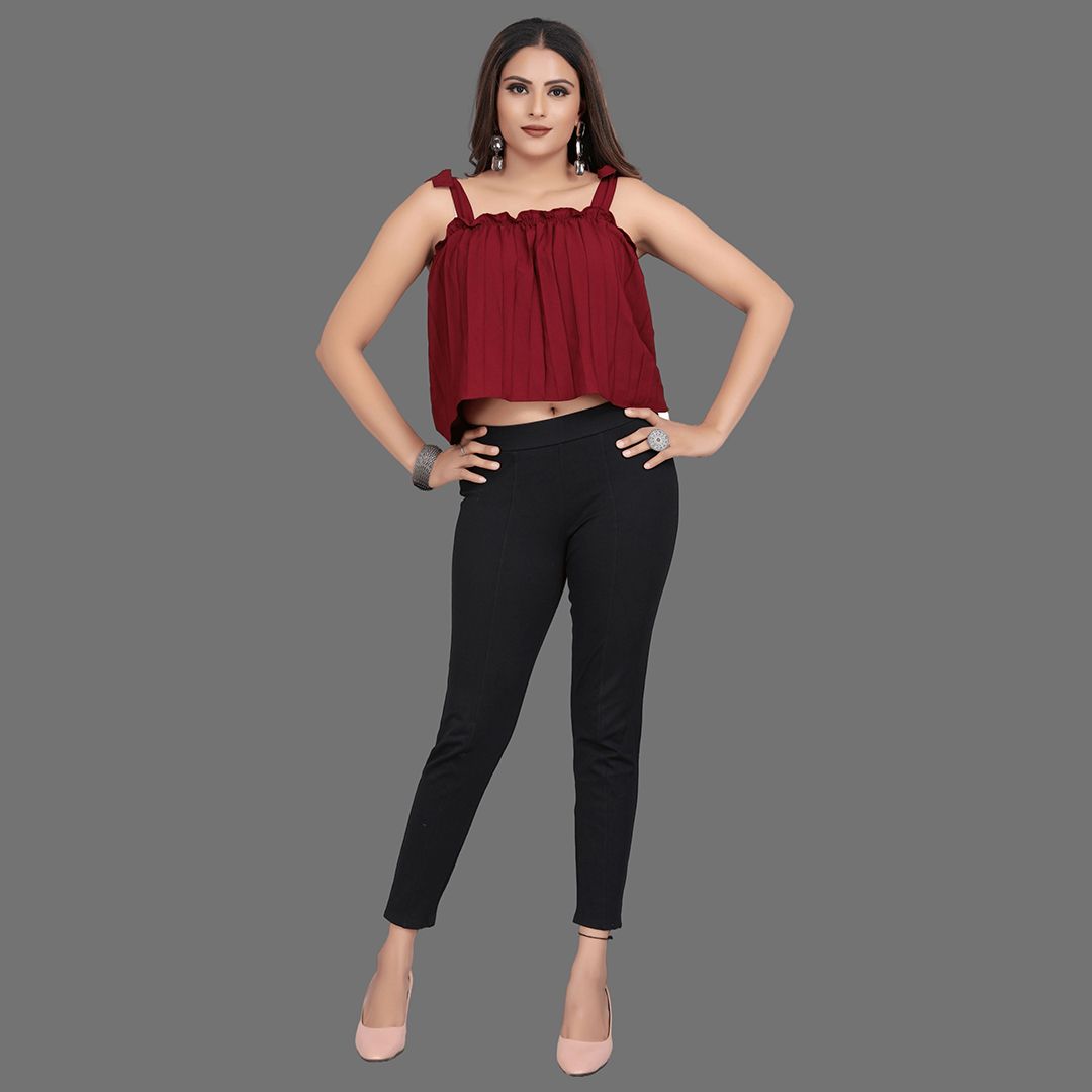 Pleated western top for women