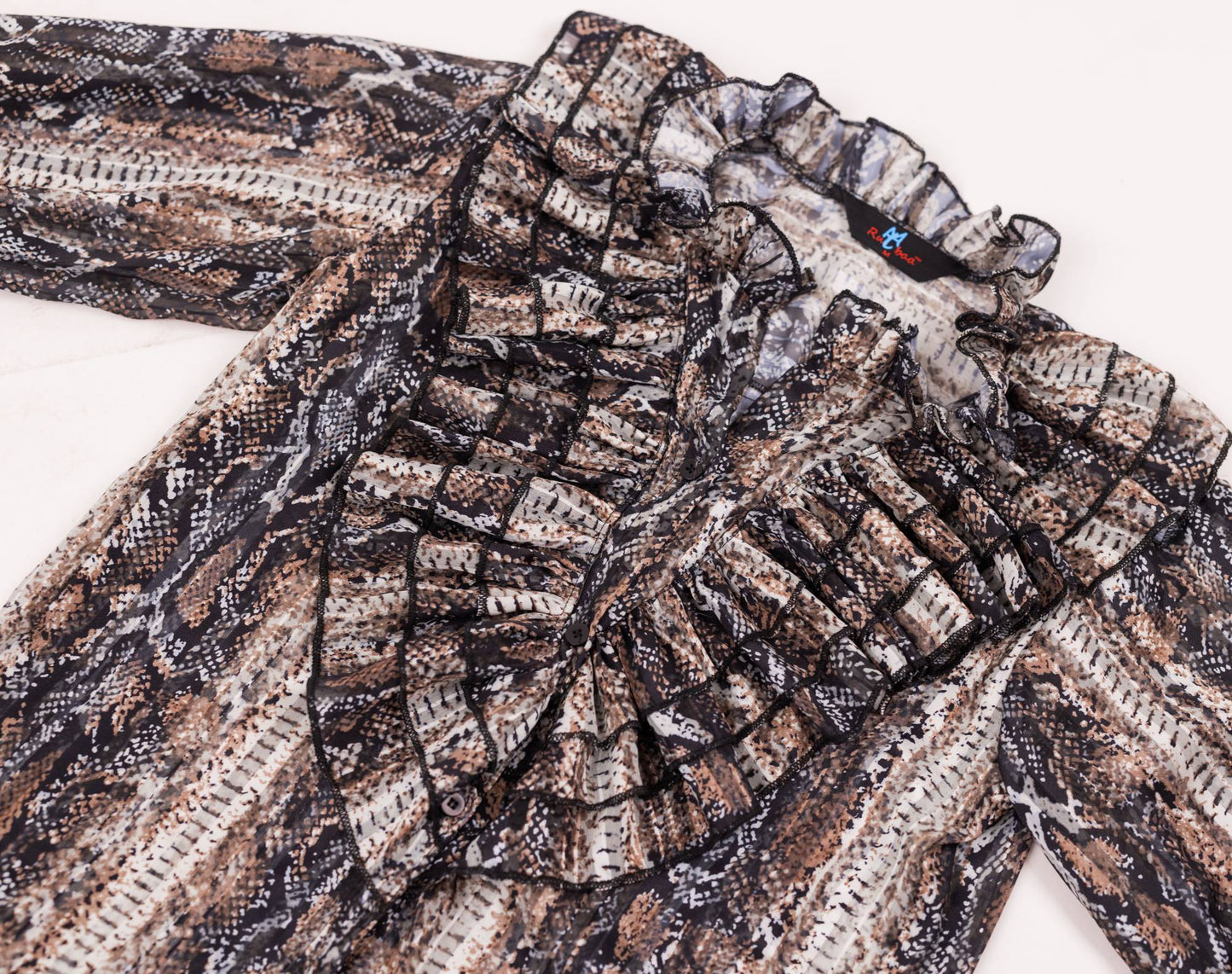 Ethereal Elegance Frill Shirt with Smokey Sleeves