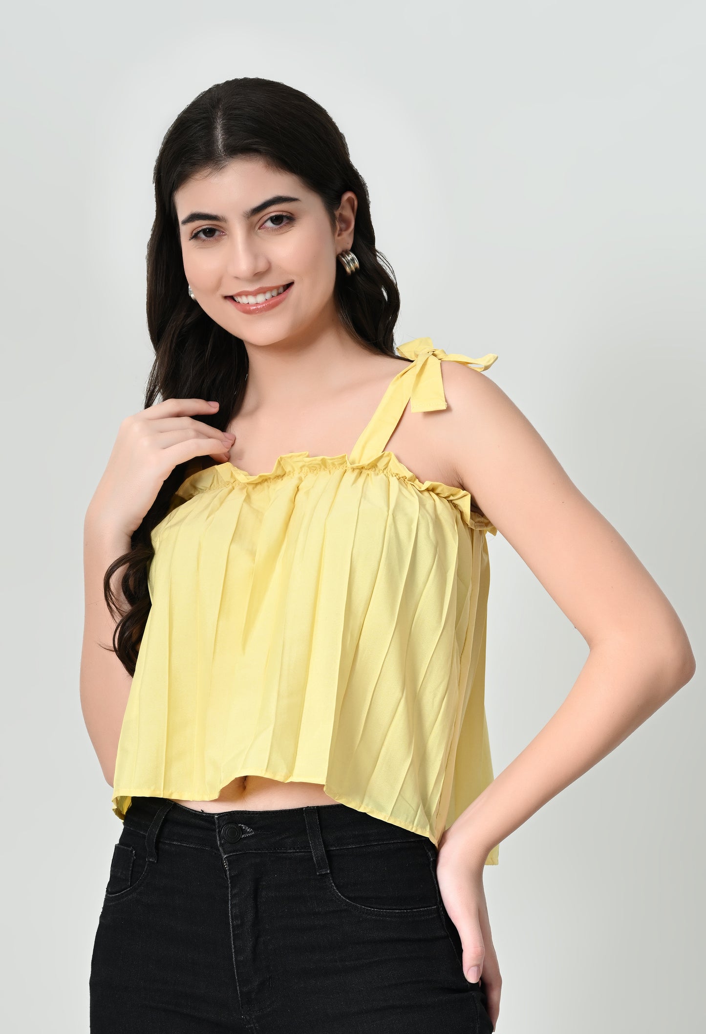 Pleated western top for women