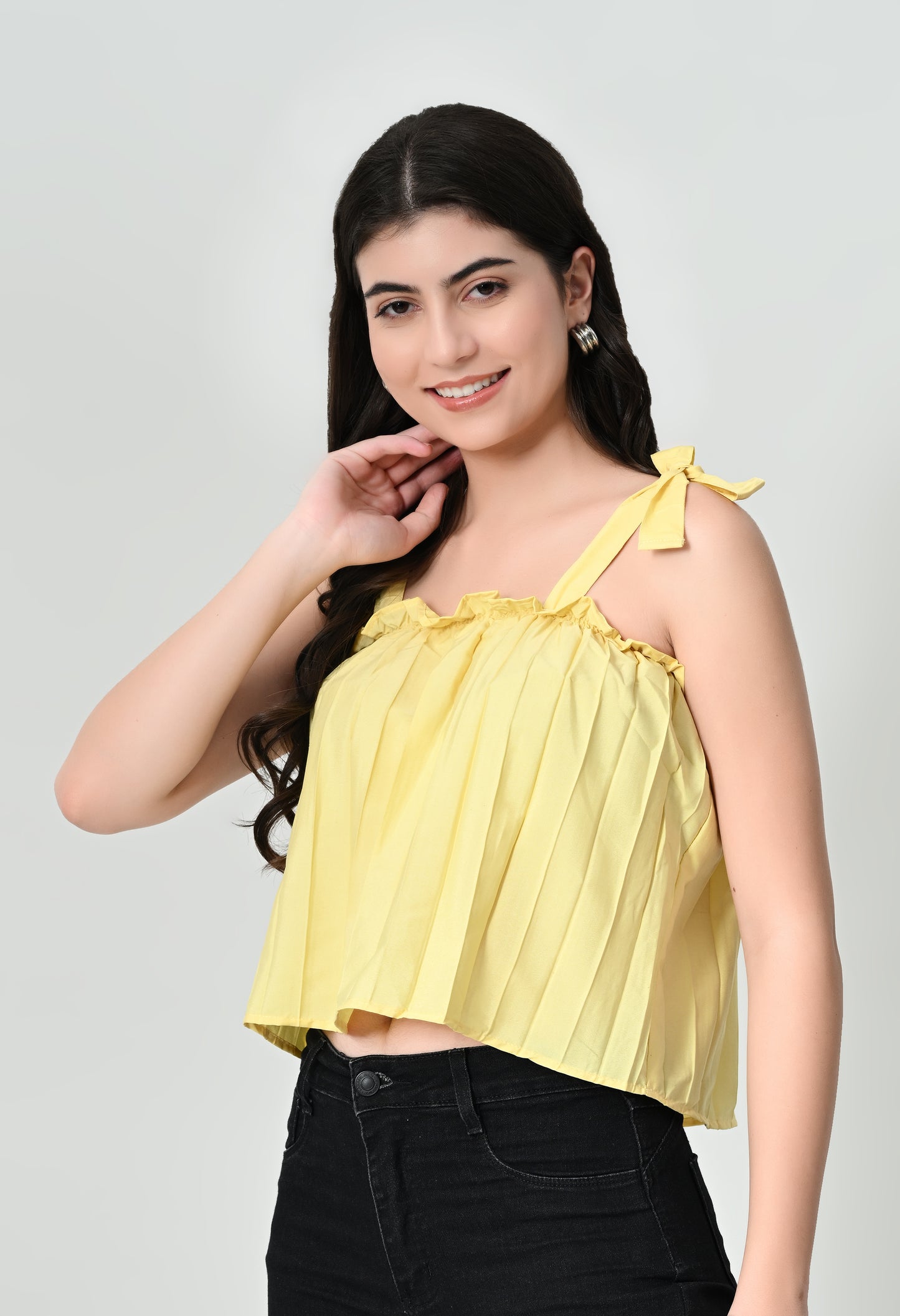 Pleated western top for women