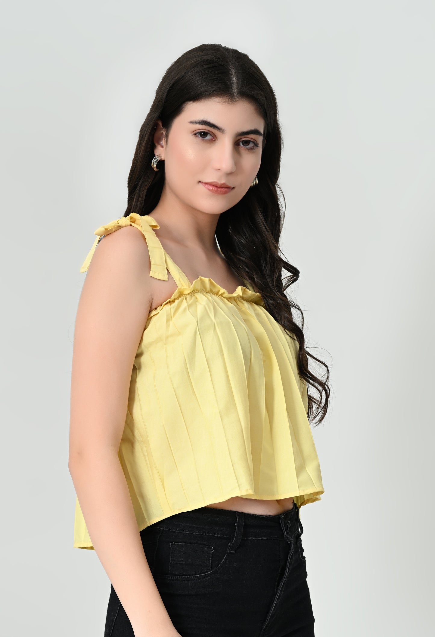 Pleated western top for women