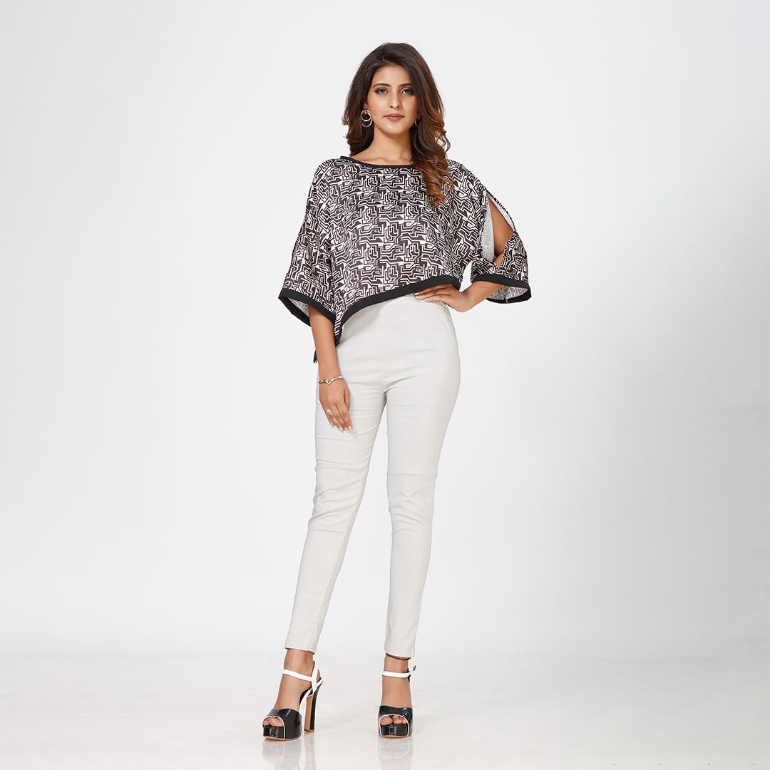 Chic Geometric Satin Top