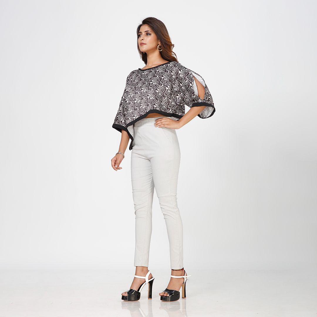 Chic Geometric Satin Top