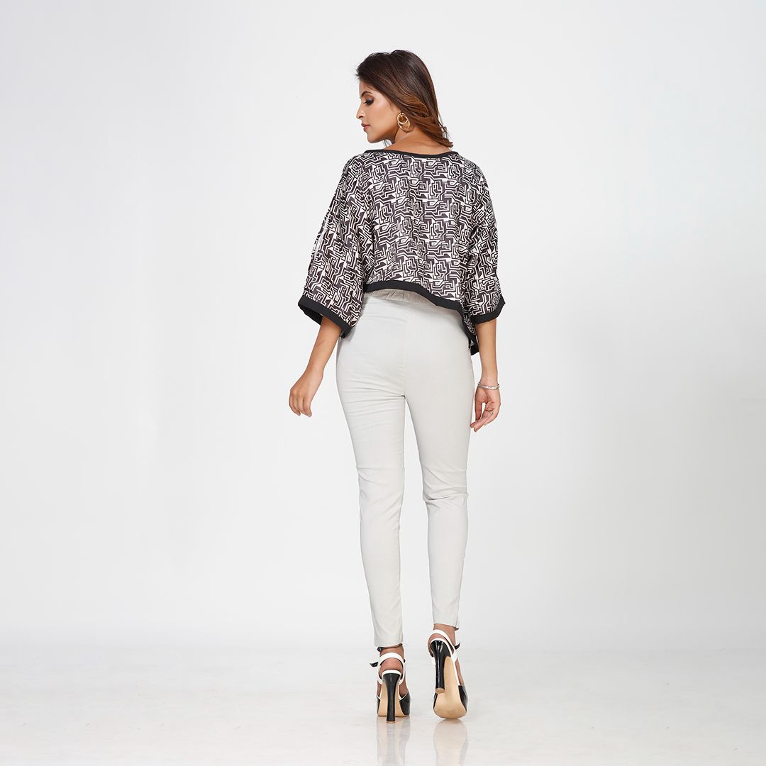 Chic Geometric Satin Top