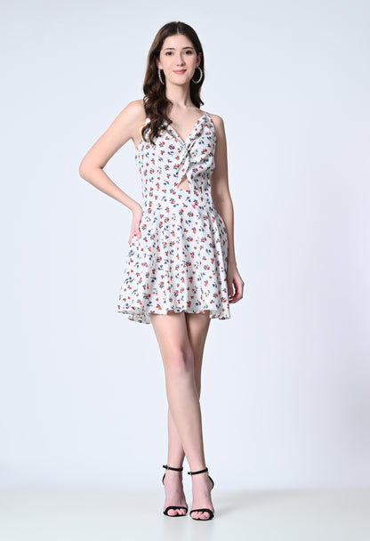 Fit and flare printed western dress for women