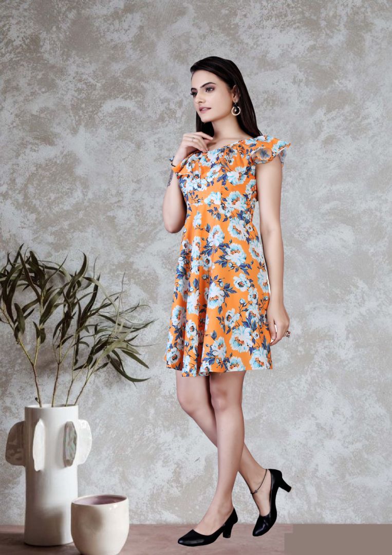 Big floral printed dress for women