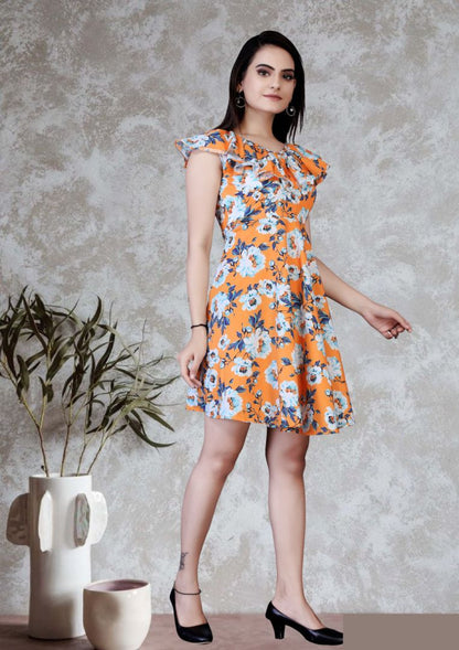 Big floral printed dress for women