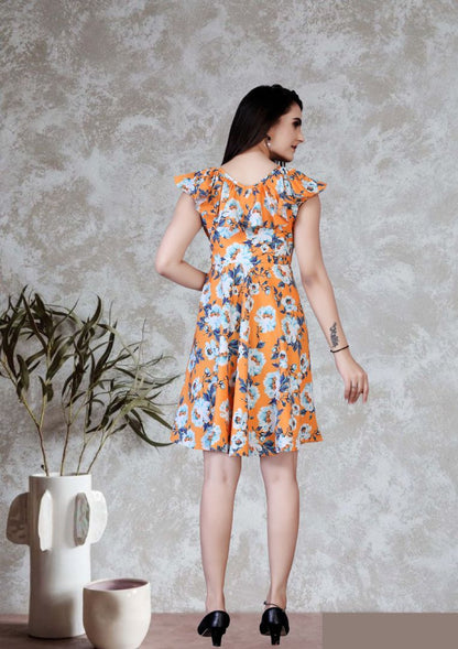 Big floral printed dress for women