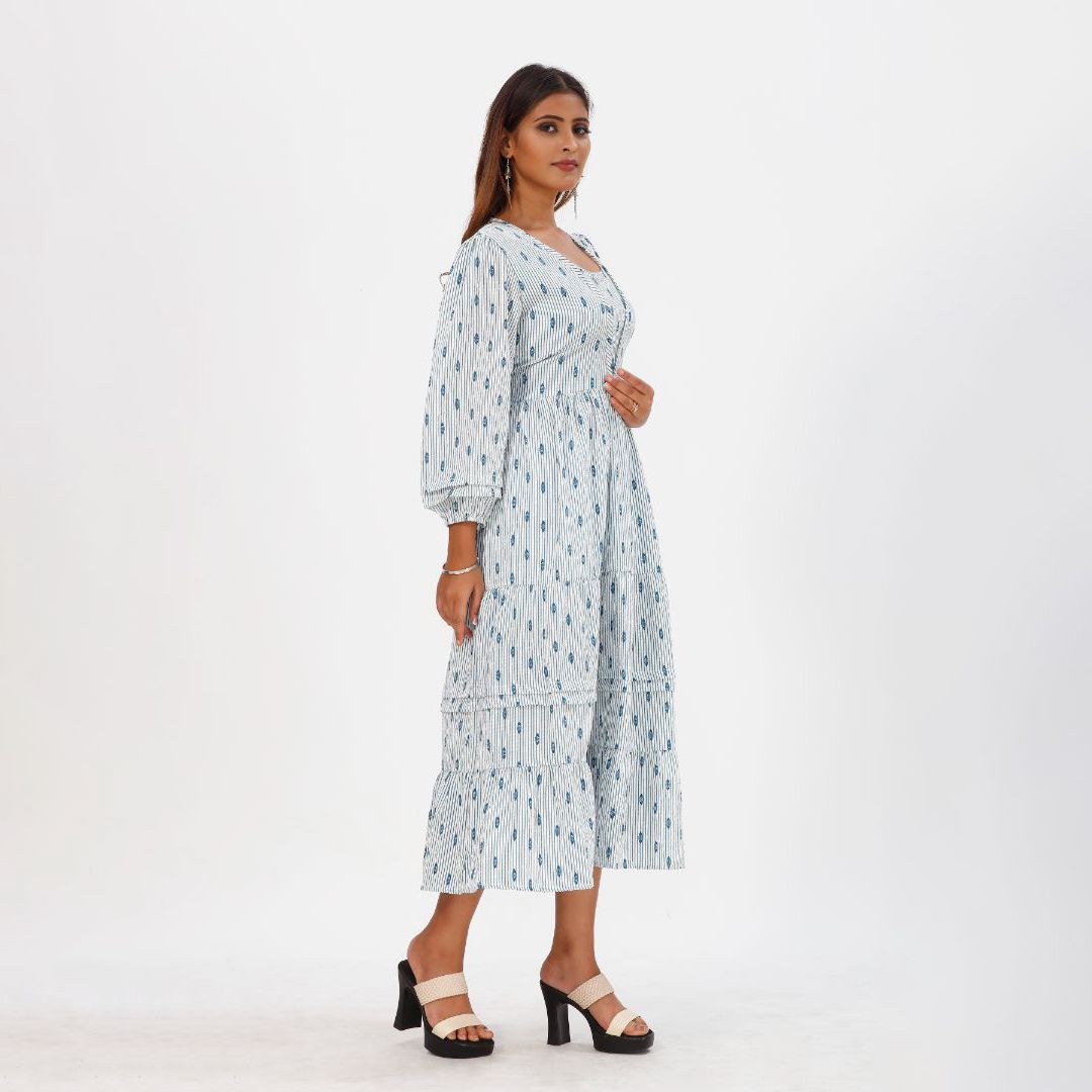 A - line printed western maxi for women