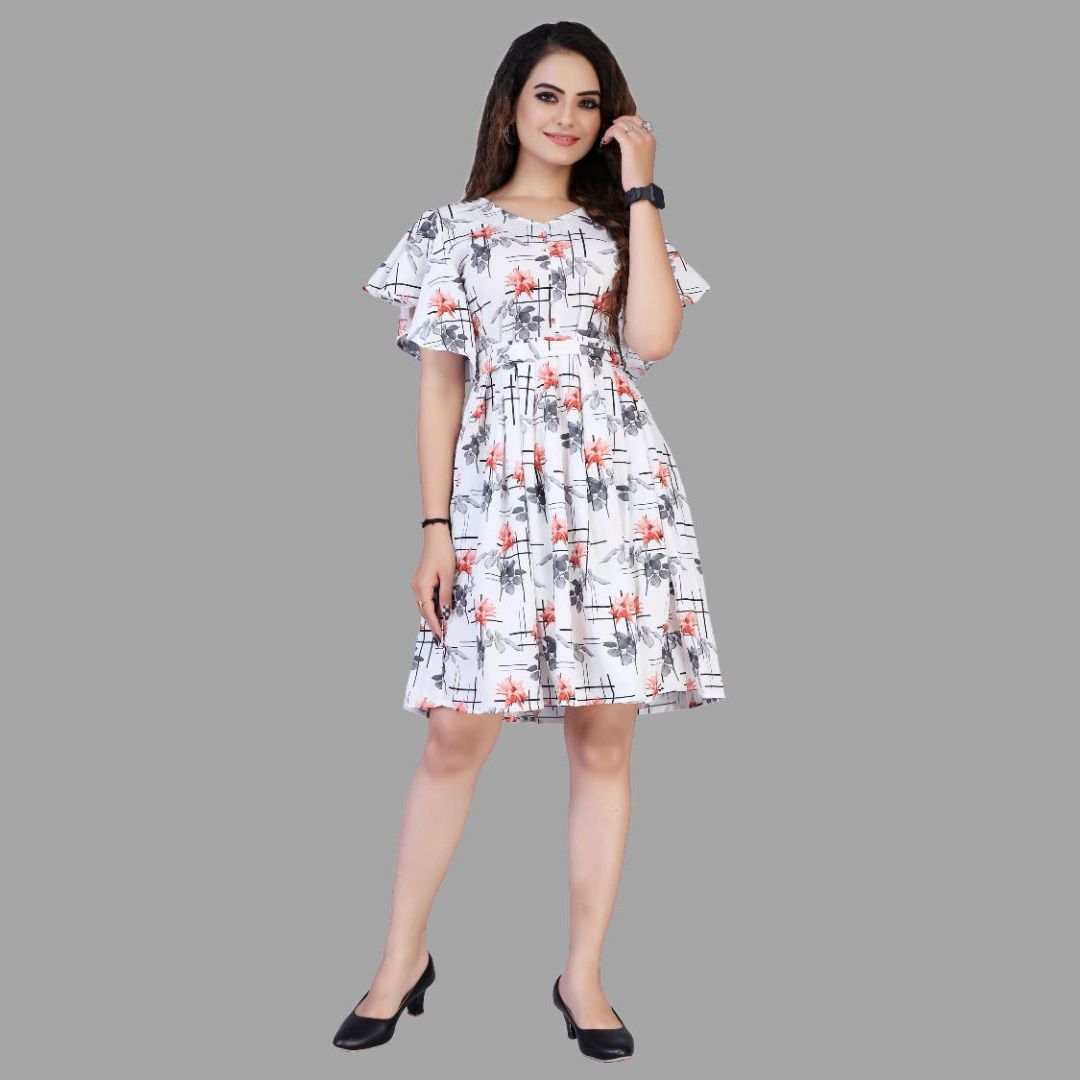 Abstract Print western dress for women