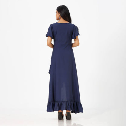 Flared plain western maxi for women