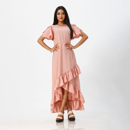 Flared plain western maxi for women