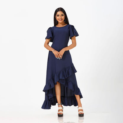 Flared plain western maxi for women