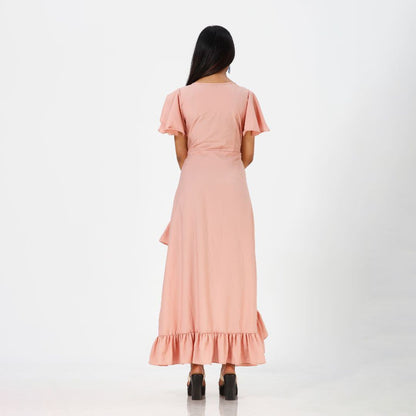 Flared plain western maxi for women