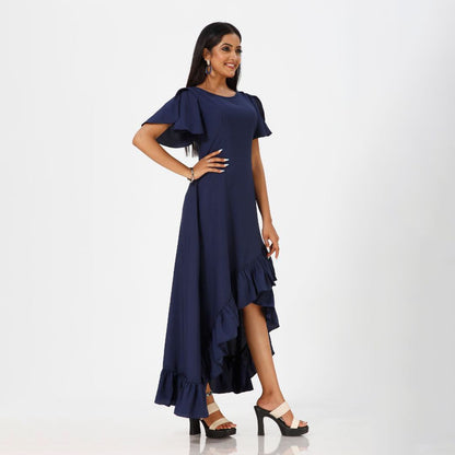 Flared plain western maxi for women