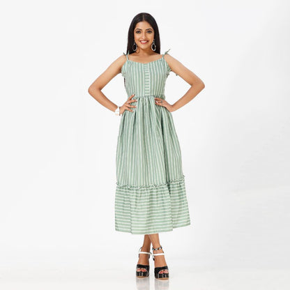 Elegant Striped Maxi Dress