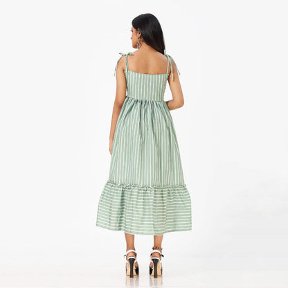 Elegant Striped Maxi Dress