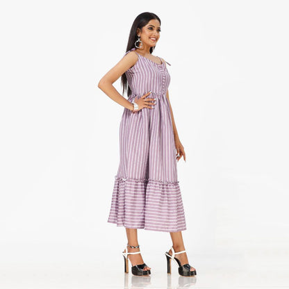 Elegant Striped Maxi Dress