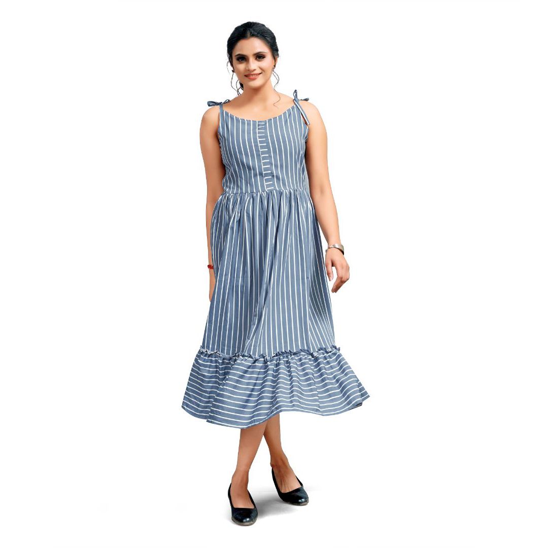 Elegant Striped Maxi Dress