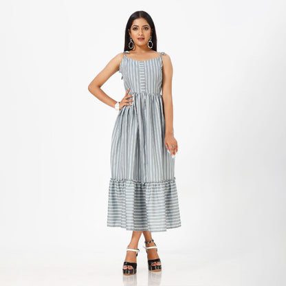 Elegant Striped Maxi Dress