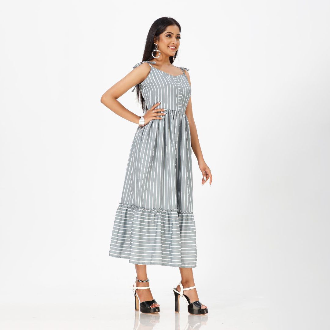 Elegant Striped Maxi Dress