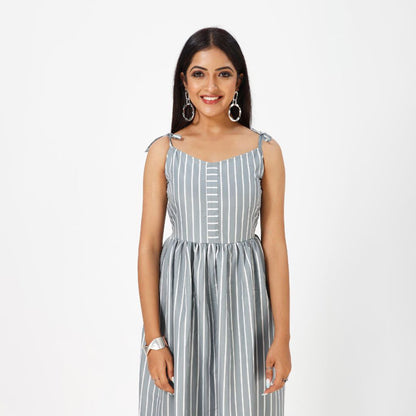 Elegant Striped Maxi Dress