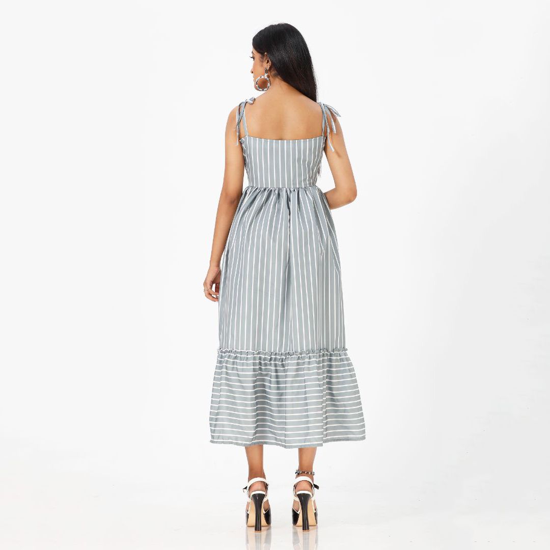 Elegant Striped Maxi Dress