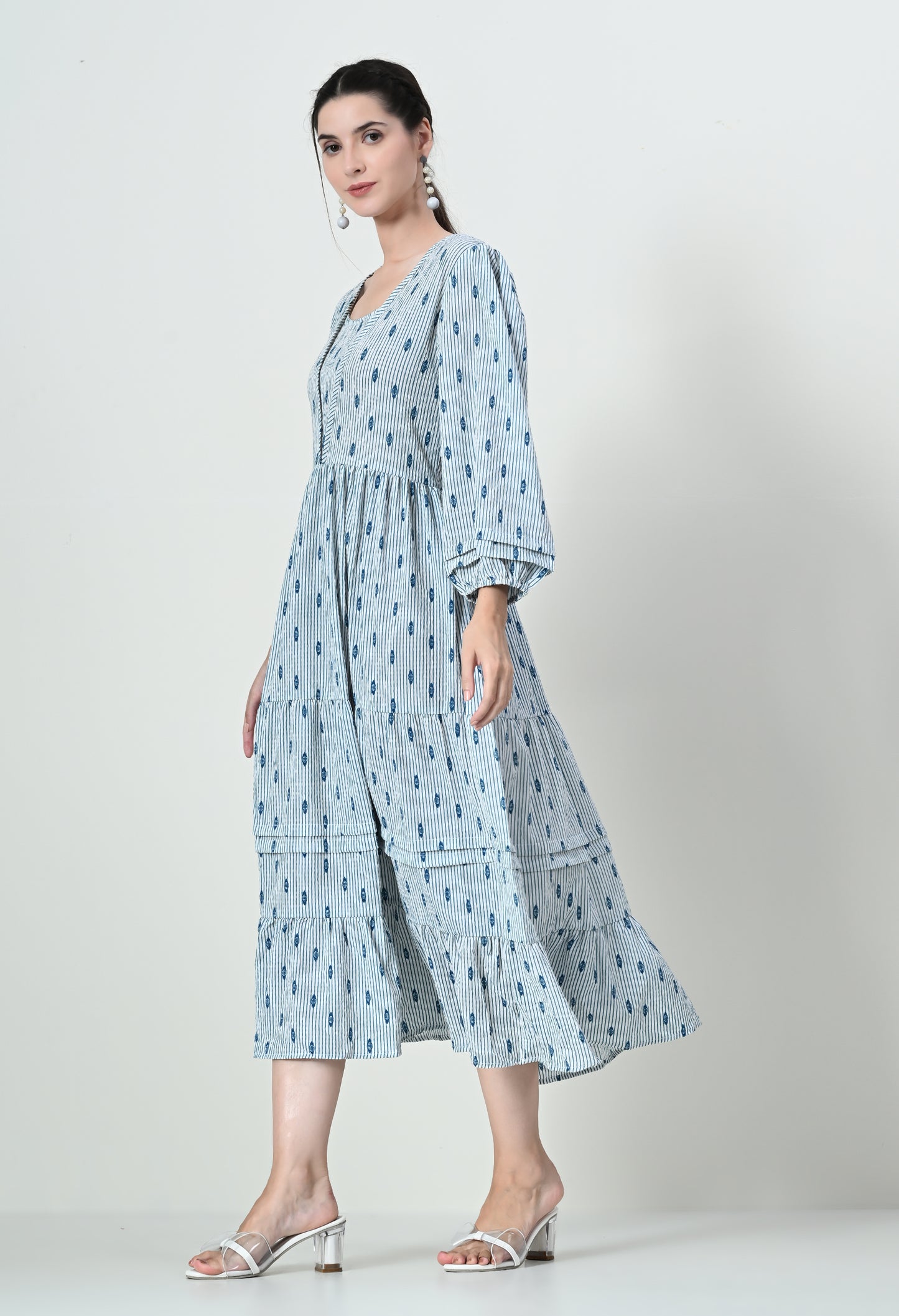 A - line printed western maxi for women