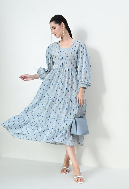 A - line printed western maxi for women