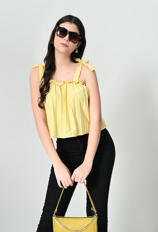 Pleated western top for women