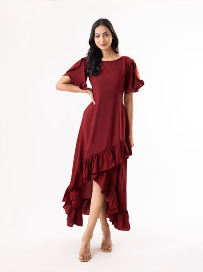 Flared plain western maxi for women