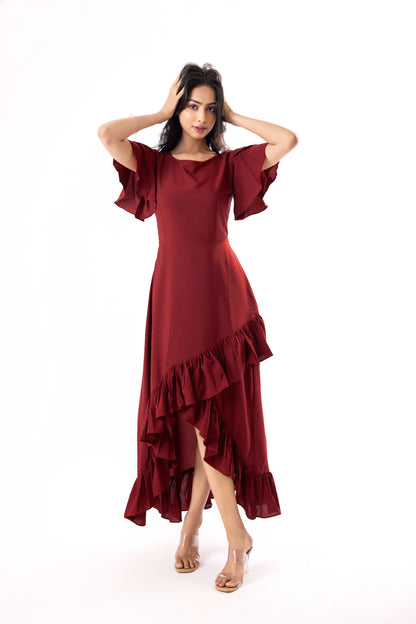 Flared plain western maxi for women