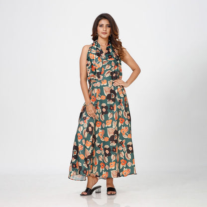 One-Shoulder Floral Elegance Maxi Dress