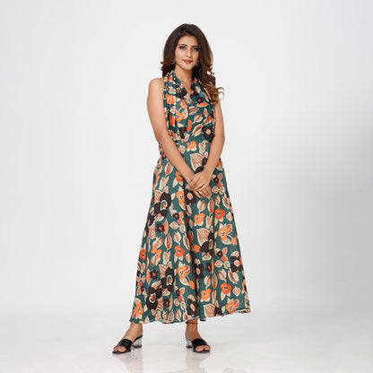 One-Shoulder Floral Elegance Maxi Dress